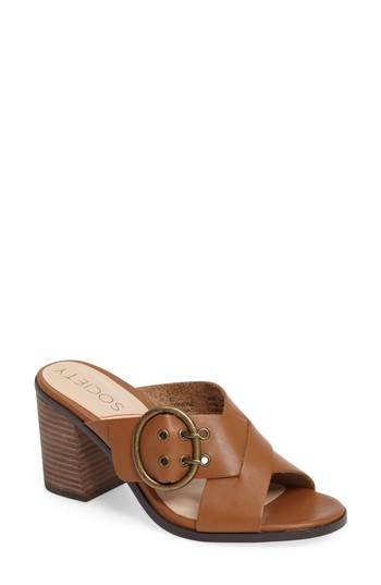 Women's Sole Society Corrine Buckle Sandal M - Brown