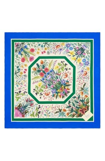Women's Gucci Festival Floral Square Silk Scarf
