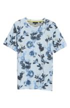 Men's Ted Baker London Doberma Trim Fit Floral Print T-shirt (l) - Blue