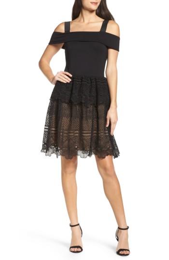 Women's French Connection Amelia Lace A-line Dress - Black