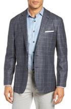 Men's Peter Millar Crown Wool & Silk Blend Plaid Sport Coat - Grey