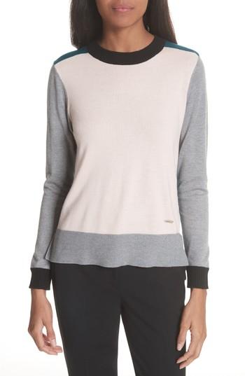 Women's Ted Baker London Colorblock Wool Sweater - Pink