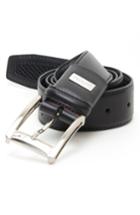 Men's Nike 'tiger Woods' Mesh Leather Belt - Black