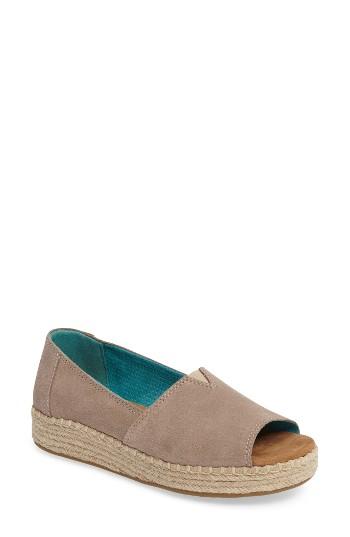 Women's Toms Open Toe Platform Espadrille .5 M - White