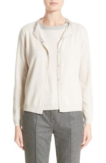 Women's Fabiana Filippi Platinum Wool, Silk & Cashmere Cardigan Us / 40 It - White