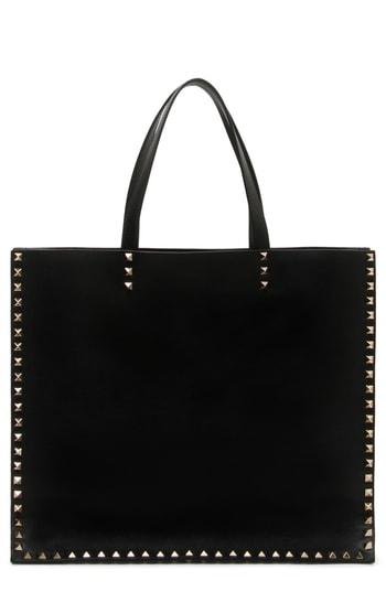 Valentino Garavani Rockstud Runway Leather Tote - Black