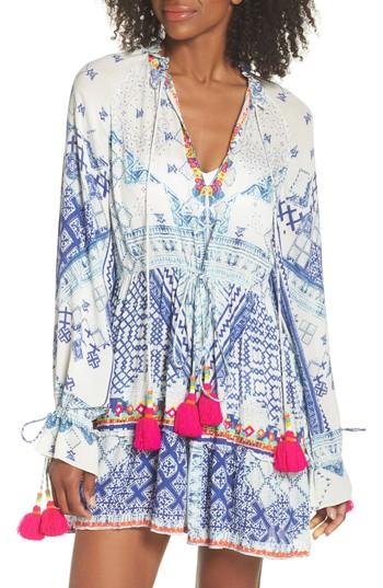 Women's Hemant & Nandita Tasseled Cover-up Dress - Blue