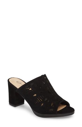 Women's Bella Vita Lark Laser Perforated Slide Sandal N - Black