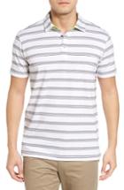 Men's Bobby Jones Shadow Stripe Stripe Pique Golf Polo, Size - White