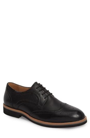 Men's English Laundry Cleave Embossed Wingtip M - Black