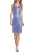 Women's Adrianna Papell Metallic Lace Sheath Dress - Purple