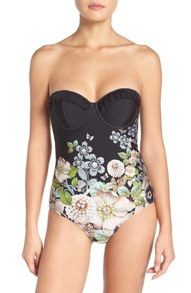 Women's Ted Baker London Underwire One-piece Swimsuit C/d - Black