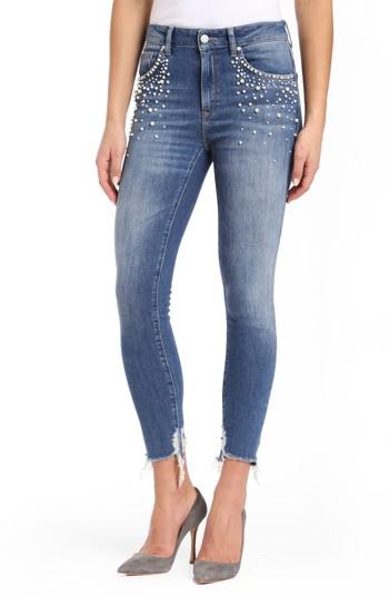 Women's Mavi Jeans Tess Faux Pearl Skinny Jeans X 27 - Blue