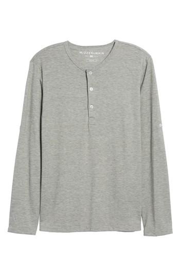Men's Mizzen+main Performance Henley Top, Size - Grey