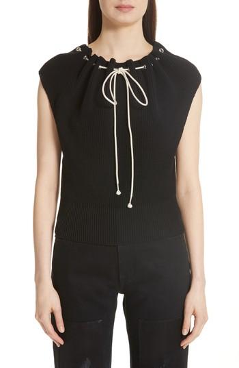 Women's Calvin Klein 205w39nyc Drawstring Knit Top - Black