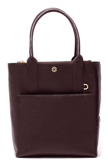 Dagne Dover Charlie Leather Tote - Burgundy