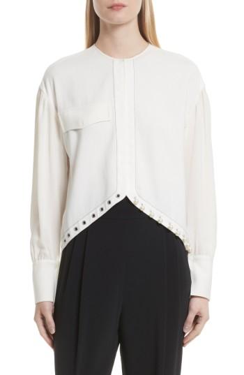 Women's 3.1 Phillip Lim Faux Pearl & Grommet Embellished Shirt
