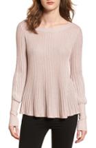 Women's 1.state Blouson Sleeve Metallic Swing Sweater