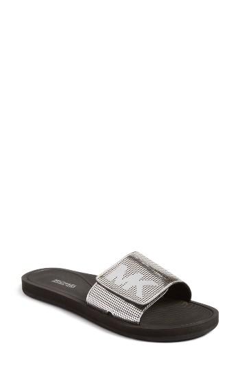 Women's Michael Michael Kors Mk Logo Slide M - Grey