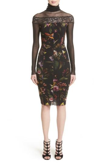Women's Fuzzi Tulle Turtleneck Sheath Dress