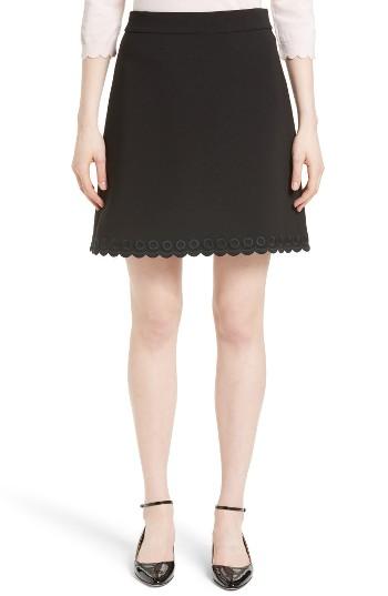Women's Kate Spade New York Scallop Hem Crepe A-line Skirt