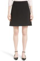 Women's Kate Spade New York Scallop Hem Crepe A-line Skirt