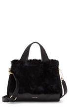 Louise Et Cie Tysse Leather & Genuine Rabbit Fur Satchel - Black