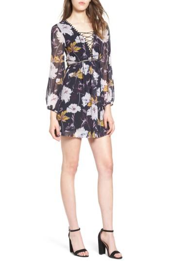 Women's Ella Moss Floral Haze Minidress - Burgundy