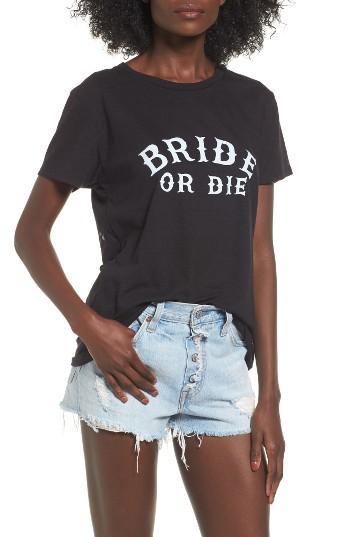 Women's Sub Urban Riot Bride Or Die Graphic Tee - Black