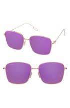 Women's Perverse Emily Mirrored Square Sunglasses - Pink/ Gold