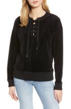 Women's Roxy Lucky Sunshine Lace-up Sweatshirt - Black