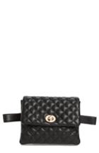 Mali + Lili Quilted Faux Leather Convertible Belt Bag - Black