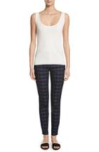 Women's St. John Collection Rib Knit Shell, Size - Ivory