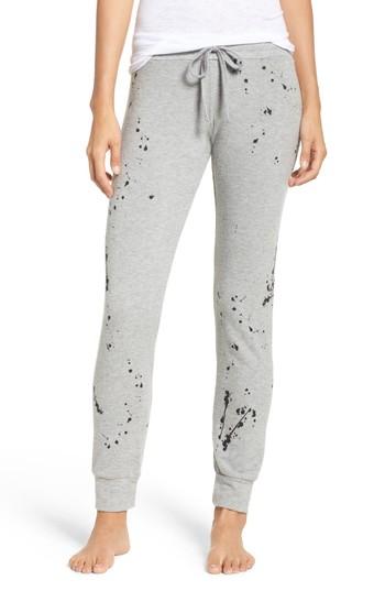 Women's Michael Lauren Bear Paint Splatter Classic Jogger Pants - Grey