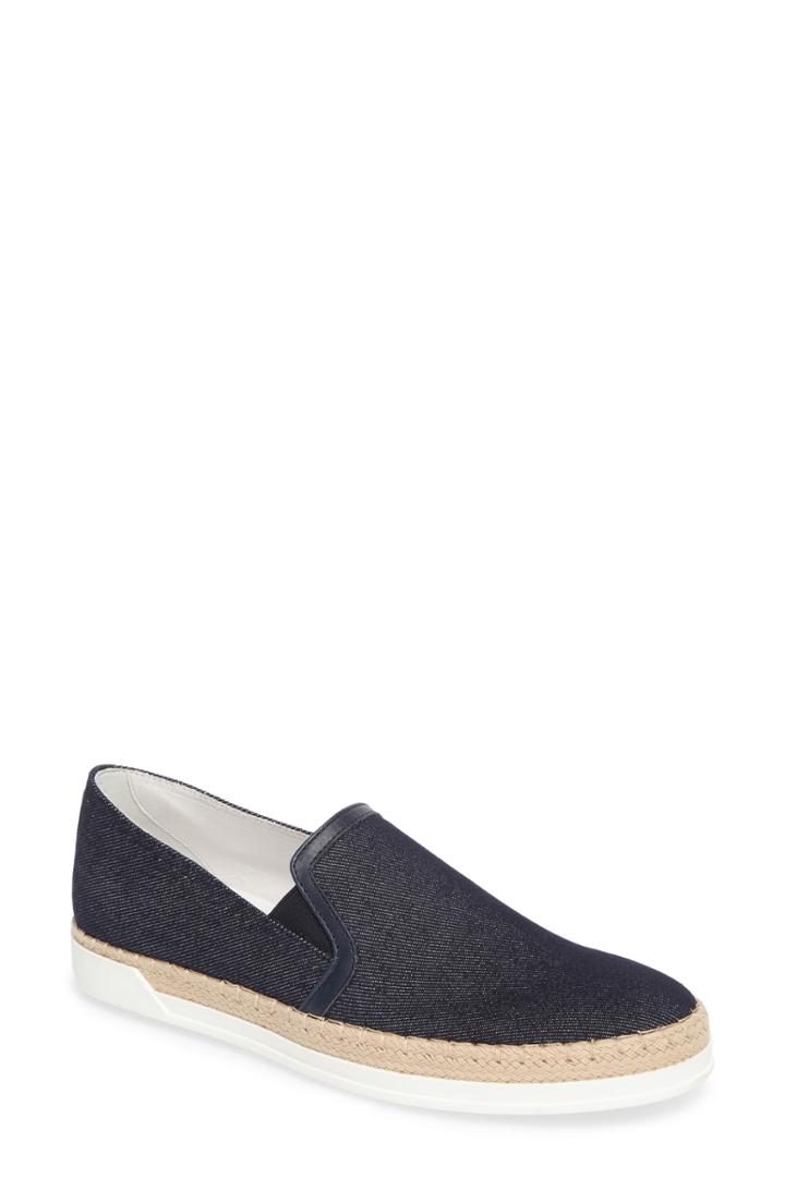 Women's Tod's Espadrille Slip-on Sneaker Us / 39eu - Blue/green