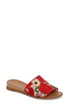 Women's Kenneth Cole New York Joanne Flower Embroidered Slide Sandal M - Red