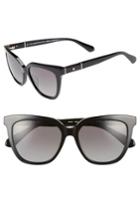Women's Kate Spade New York Kahli/s 53mm Polarized Retro Sunglasses - Black/ Grey