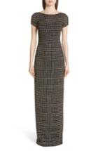 Women's St. John Evening Shimmer Jacquard Knit Column Gown - Black