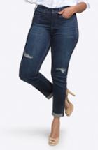 Women's Curves 360 By Nydj Rolled Slim Straight Leg Jeans - Blue
