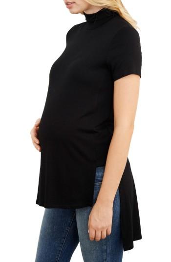 Women's Maternal America High/low Maternity Tunic - Black