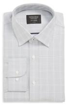Men's Nordstrom Men's Shop Tech-smart Classic Fit Stretch Check Dress Shirt .5 - 34/35 - Grey