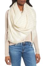 Women's Caslon Shimmer Linen Blend Scarf, Size - Ivory