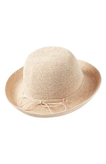 Women's Helen Kaminski Classic Upturn Crocheted Raffia Hat - Brown