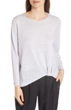 Women's Eileen Fisher Twist Front Top, Size - Purple