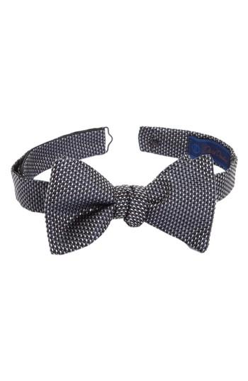 Men's David Donahue Solid Silk Bow Tie, Size - Black