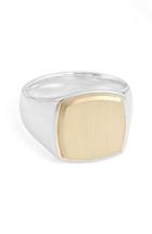 Women's Tom Wood 'patriot Collection' Cushion Gold Top Signet Ring