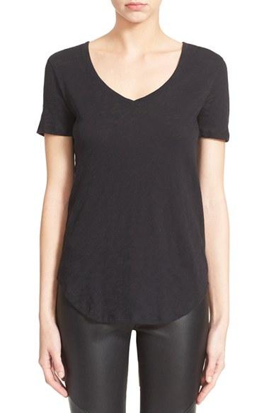 Women's Atm Anthony Thomas Melillo Slub V-neck Tee - Black