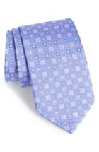 Men's Eton Geometric Medallion Silk Tie, Size - Purple