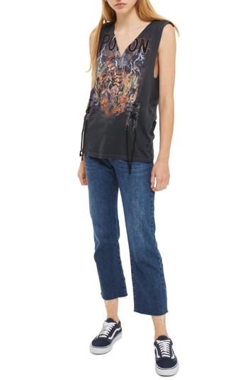 Women's Topshop Pretty Poison Band Graphic Tee Us (fits Like 0) - Black