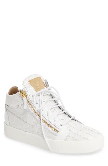 Men's Giuseppe Zanotti Mid Top Sneaker Eu - White